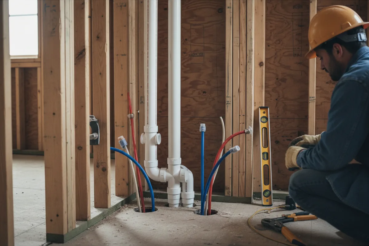 Drain and supply rough-in during Garbage Disposal Repair in Camptonville